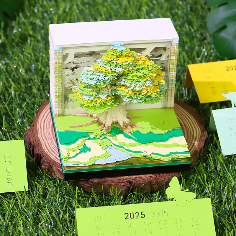 Calendar Creative Cultural And Creative Gift 3D Hollow Sticky Notes