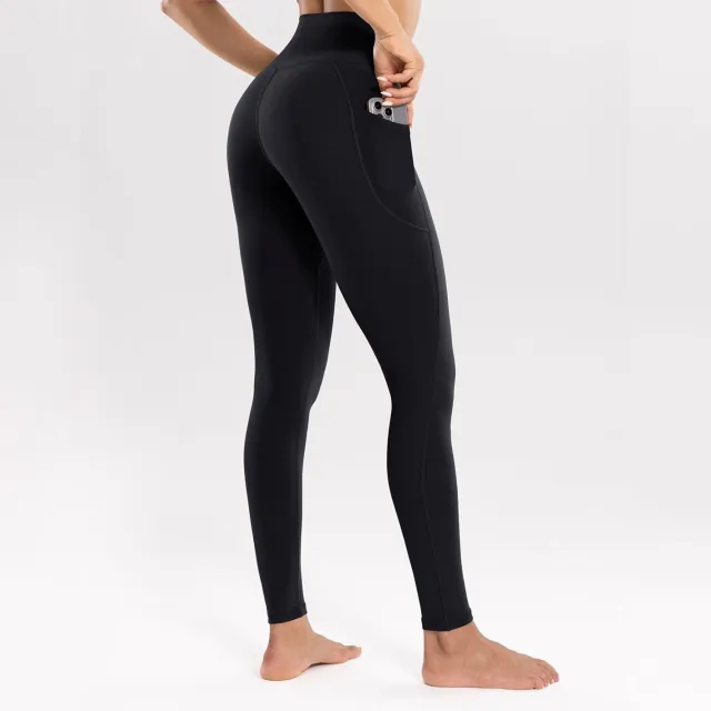 High Waist Nude Feel Yoga Seamless Quick drying Tight Pocket Running Fitness Pants Black - Shop at LoveMi