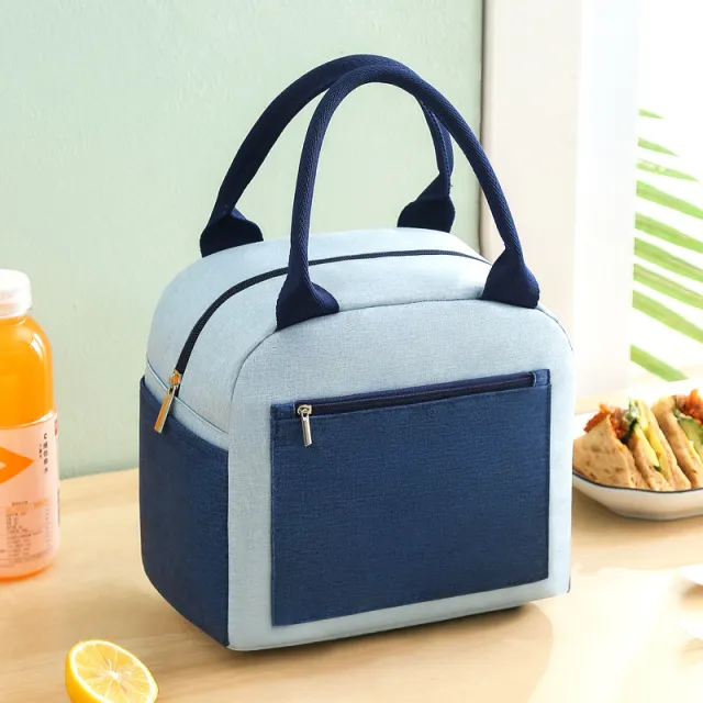 Aluminum Foil Thickening Waterproof Color Matching Lunch Insulation Bag Blue - Shop at LoveMi