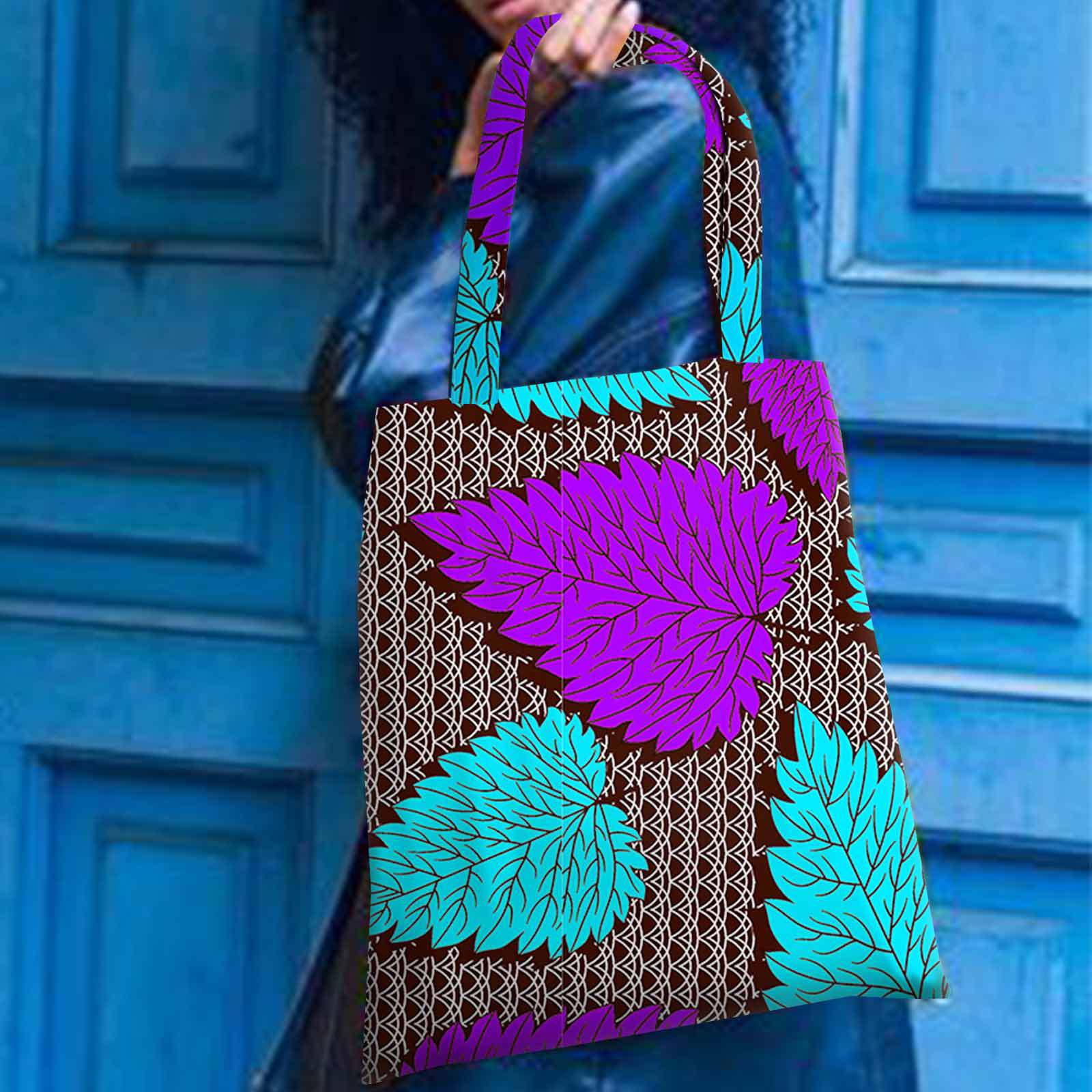 Waxed Cotton Printed Women's Bag Handbag Stitching Shoulder Bag