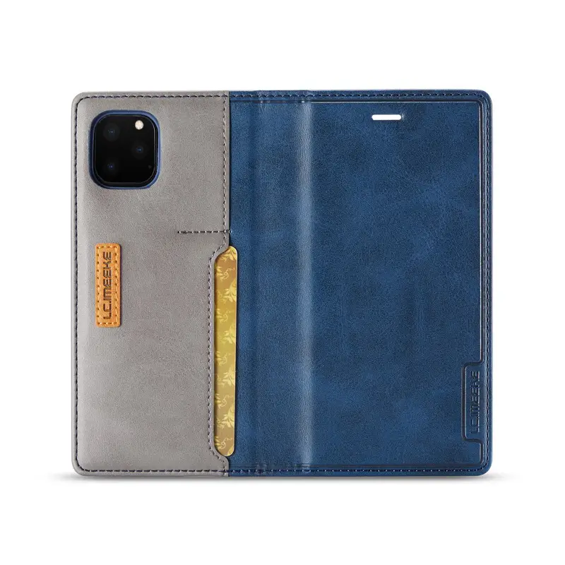 Leather Pattern External Card Business Flip Phone Case