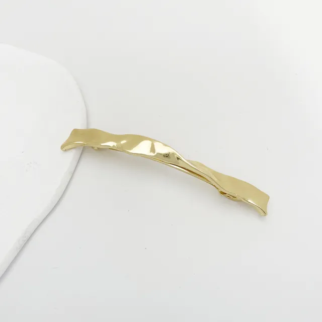 Irregular Spring Clip Alloy Barrettes Loose Clip Back Head 365 Golden Pleated - Shop at LoveMi