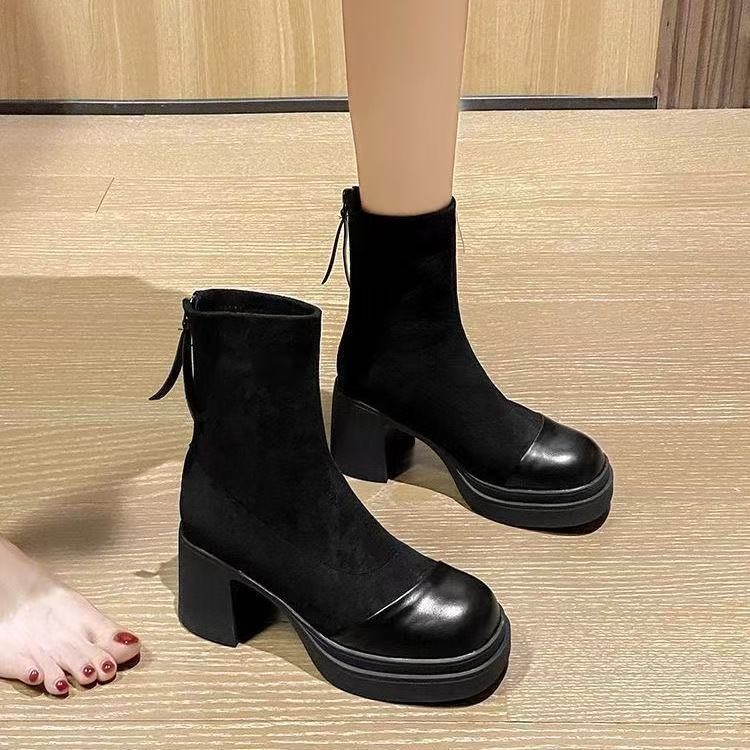 New Autumn Winter Fleece-lined British-style Boots