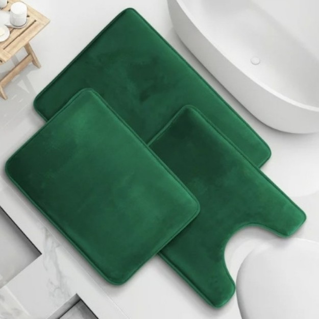 Non-slip Coral Fleece Bathroom Set Toilet Mat And Bathroom Floor Mat For Home Use