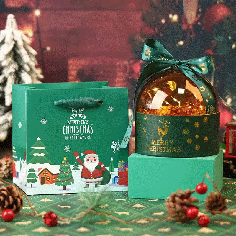 Christmas Holiday Gift Box Candy Cookies Peace Fruit