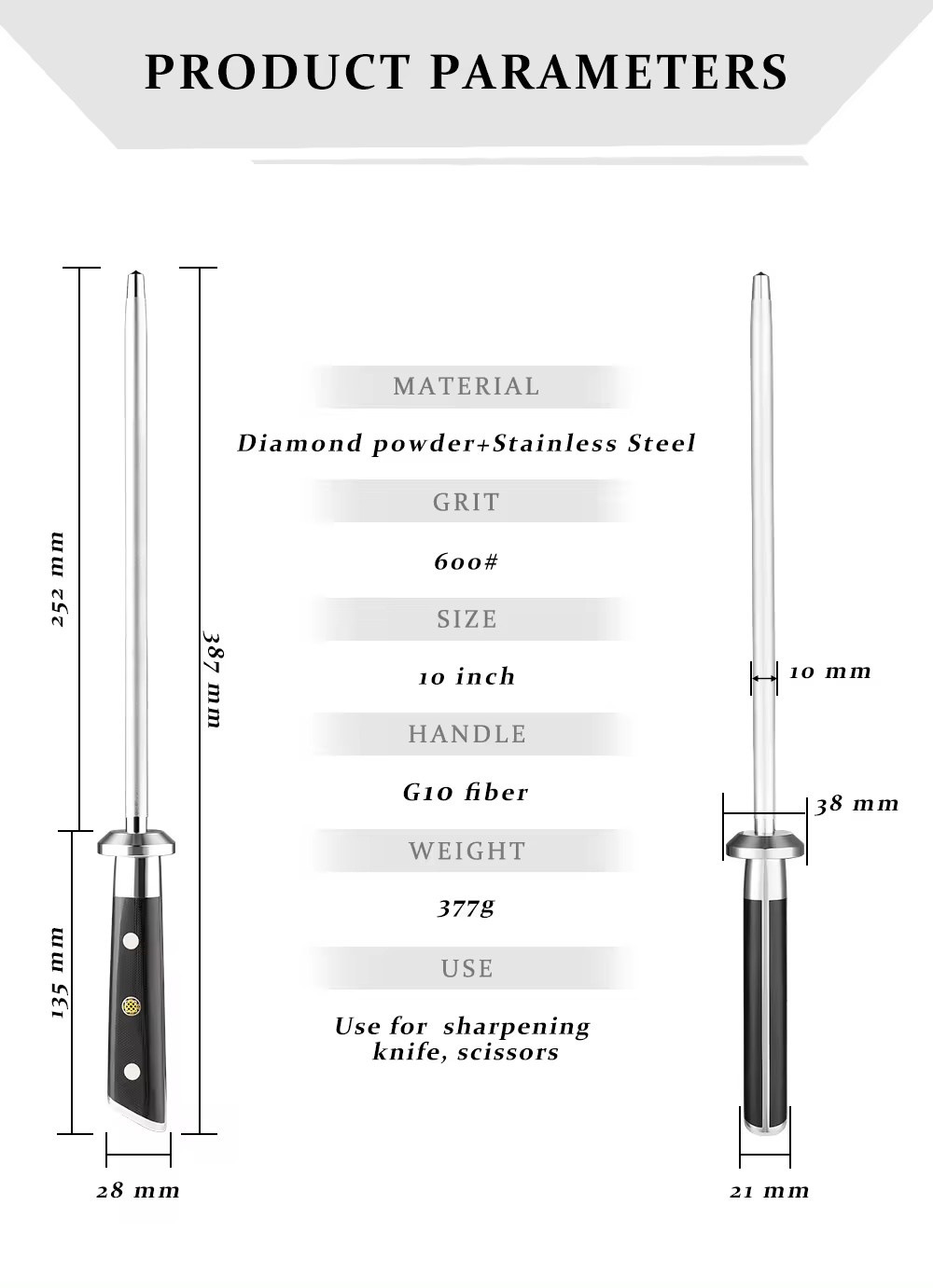 Title 1, Diamond Professional Sharpening Steel Household