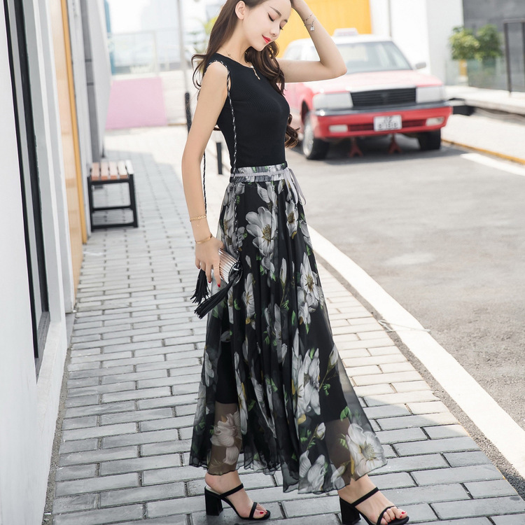 Chiffon Skirt Women's Summer New Expansion For Vacation Long Skirt