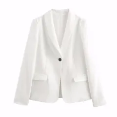 Spring And Autumn Loose Casual Dress Suit Jacket - White - View 1
