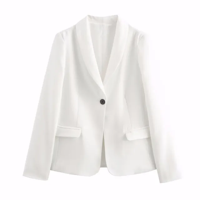 Spring And Autumn Loose Casual Dress Suit Jacket White - Shop at LoveMi