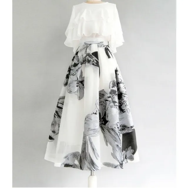 Loose Shirt Top Skirt Suit White - Shop at LoveMi