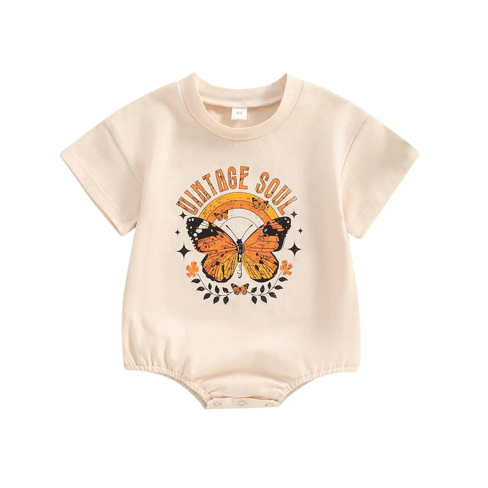 Butterfly And Letters Pattern Romper