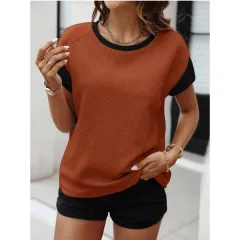 Casual European And American Fashion Women's Wear Top - Iron Red - View 1