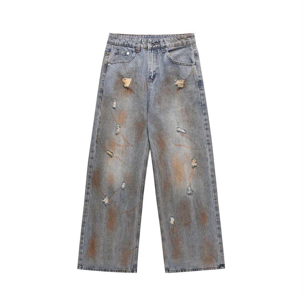 Dirty Ripped Jeans With Waste Soil
