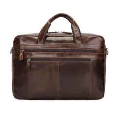Leather Handbag Briefcase Napa Leather Comfortable Texture Men's Real-leather Bag - Brown - View 1