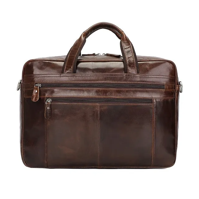 Leather Handbag Briefcase Napa Leather Comfortable Texture Men's Real leather Bag Brown - Shop at LoveMi