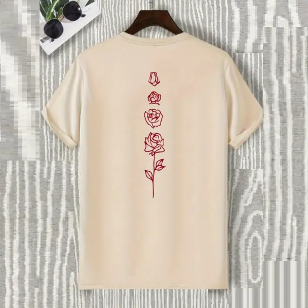 European And American Digital Printing Casual Round Neck T-shirt