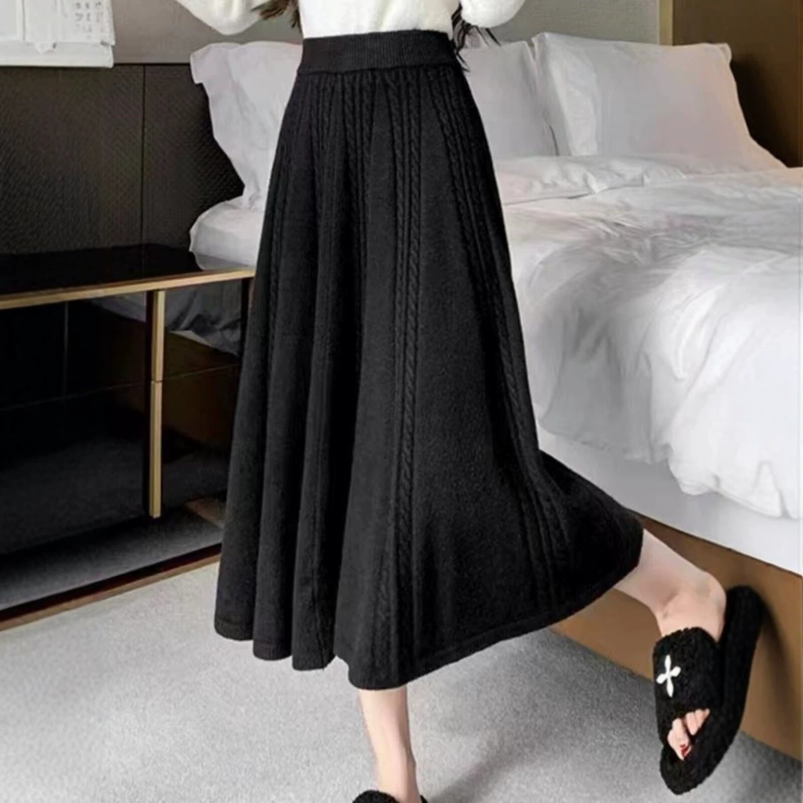 Herringbone-knit Skirt For Women