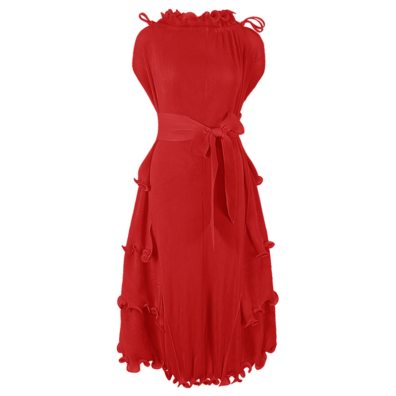 Pleated Short-Sleeve Midi Dress, picture 3 of 12