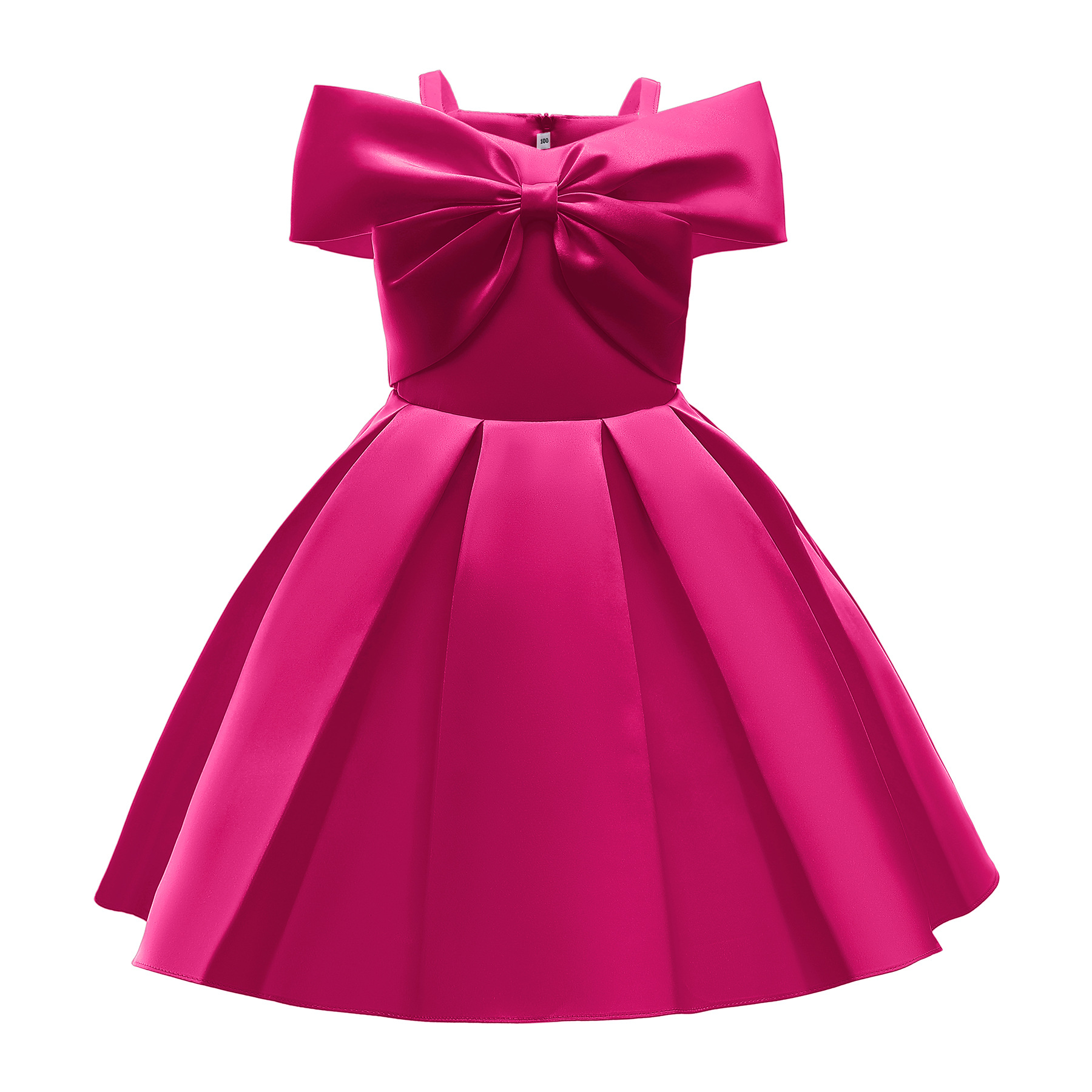 Children's Pink Summer Dress With Suspenders Fashionable Princess Dress Children's Full Dress - Image 7