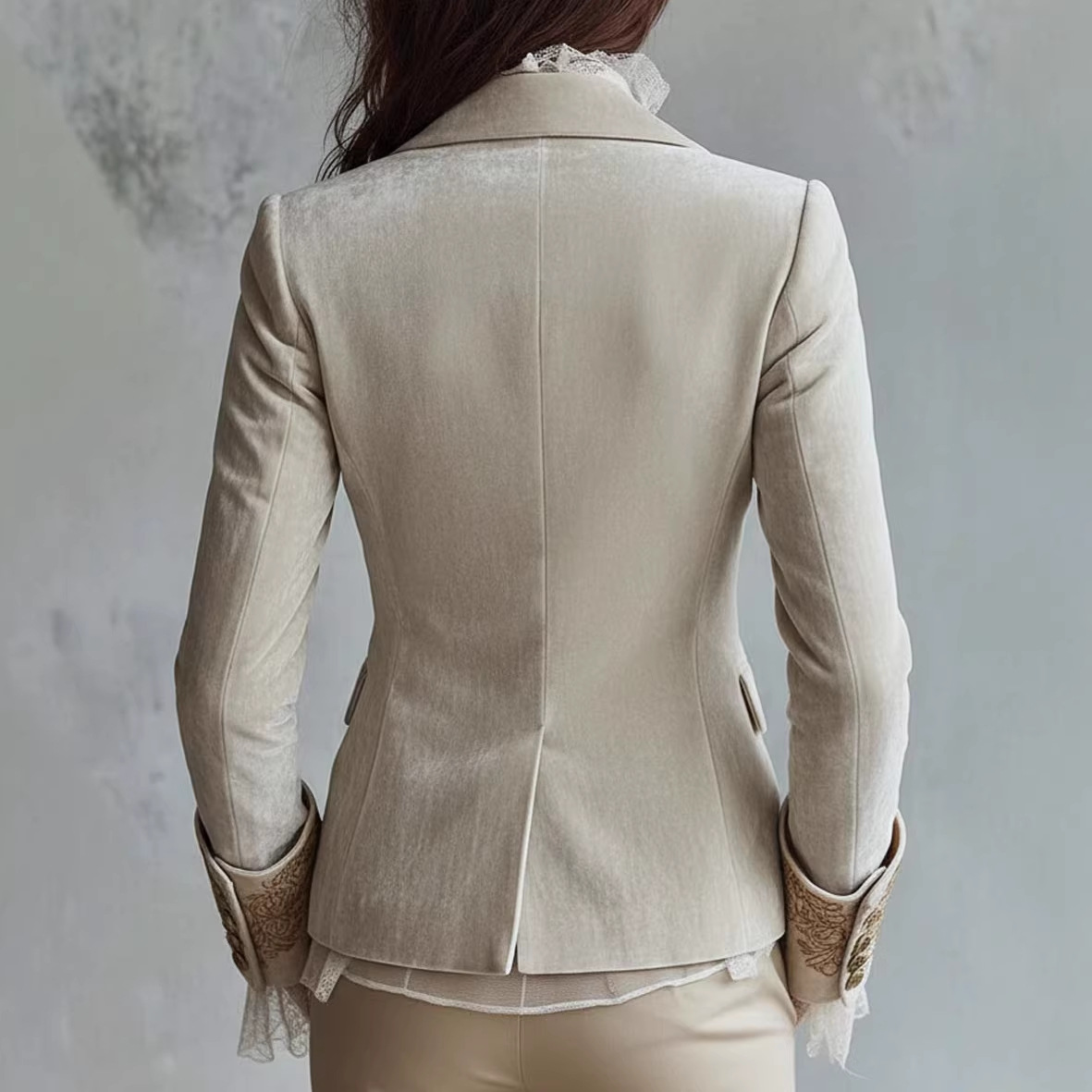 Womens Fashion Printed Lapel Flare-Sleeve Blazer