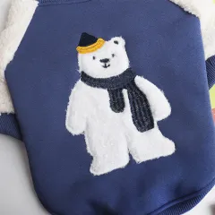 Pet Clothes Winter Fleece-lined Thick Style - Dark Blue - View 1