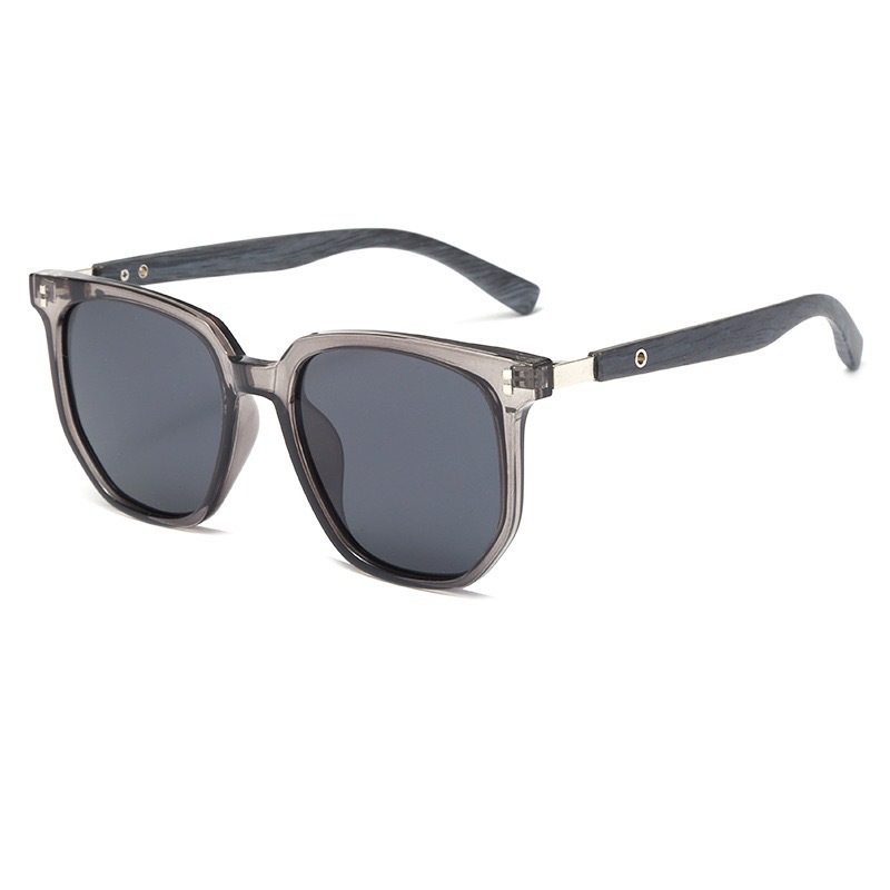 Fashionable Retro Polygonal Wood-grain Temple Arms, Stylish For Commuting And Easy To Match