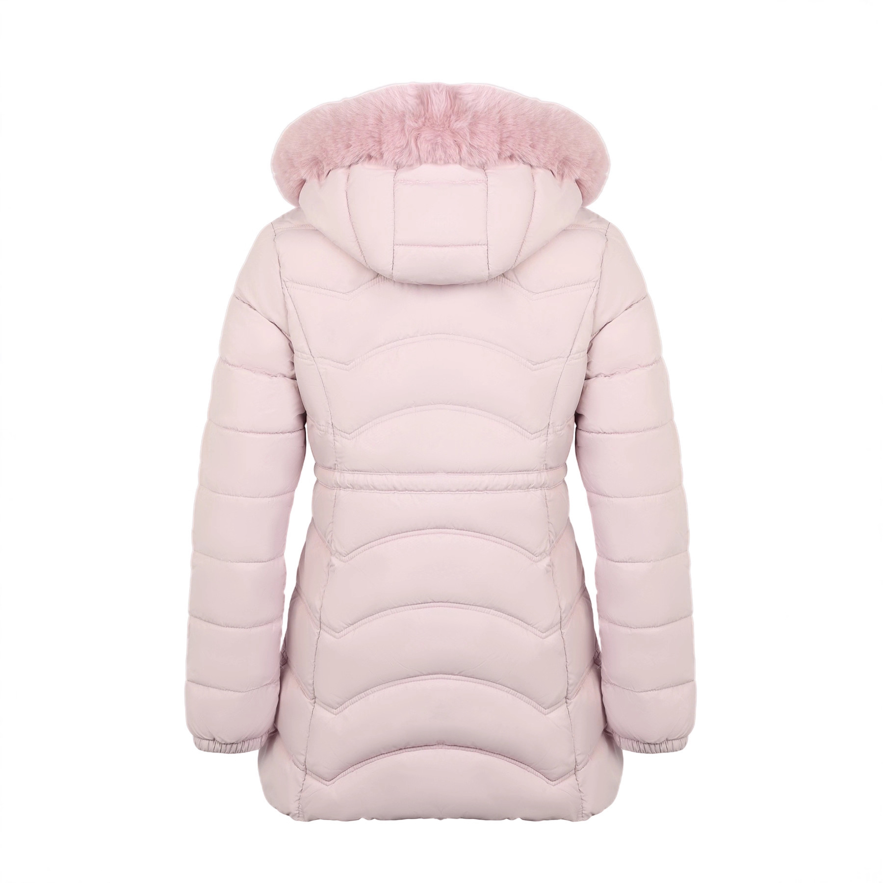 Women's Coat With Detachable Fur-trimmed Hood And A Cinched Waist For A Slimming Fit - Image 2