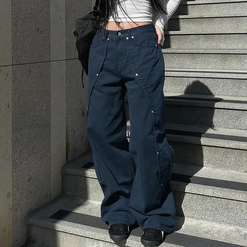 Women's Irregular Loose Straight Jeans