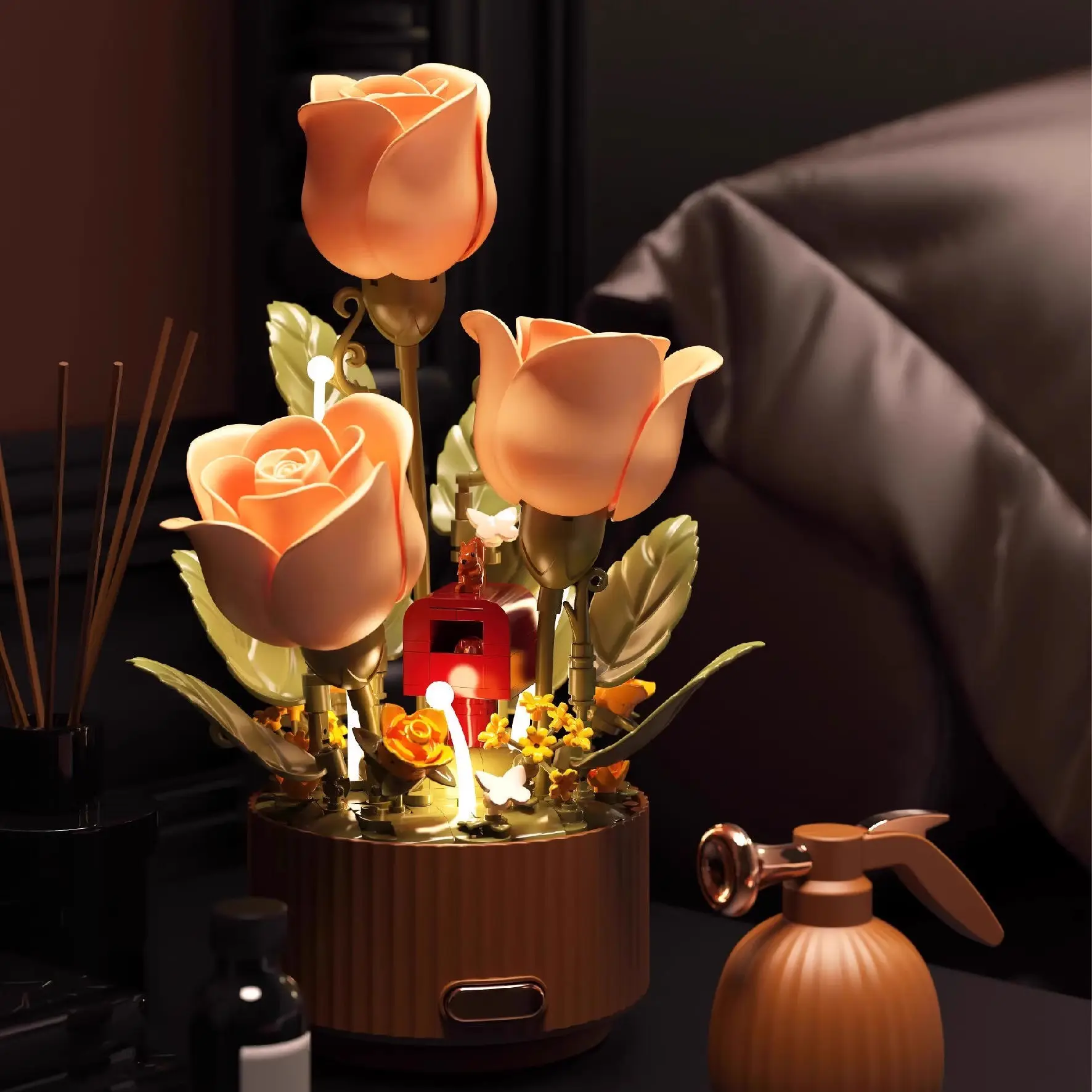 Blooming Garden Electric Rose Bouquet Small-Particle Toy