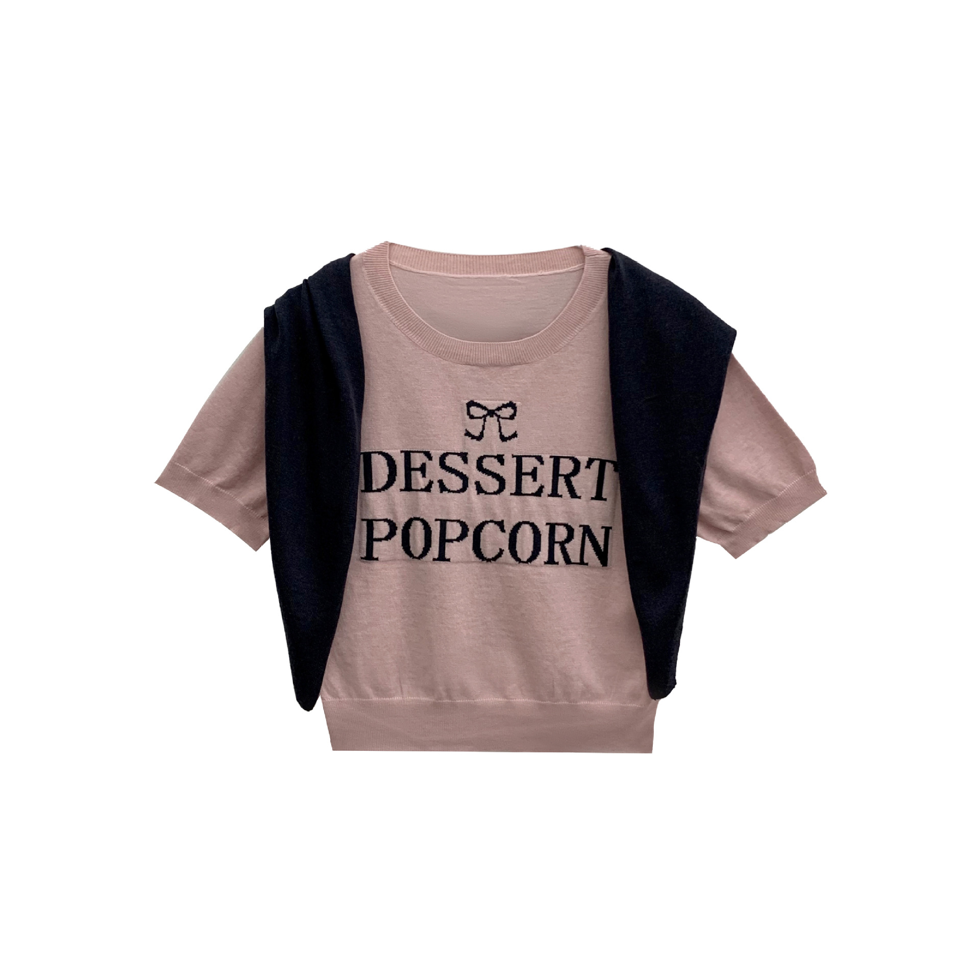 Ten Three Lines Women's Knitwear Two piece Embroidery Short Sleeve Top Pink - Shop at LoveMi