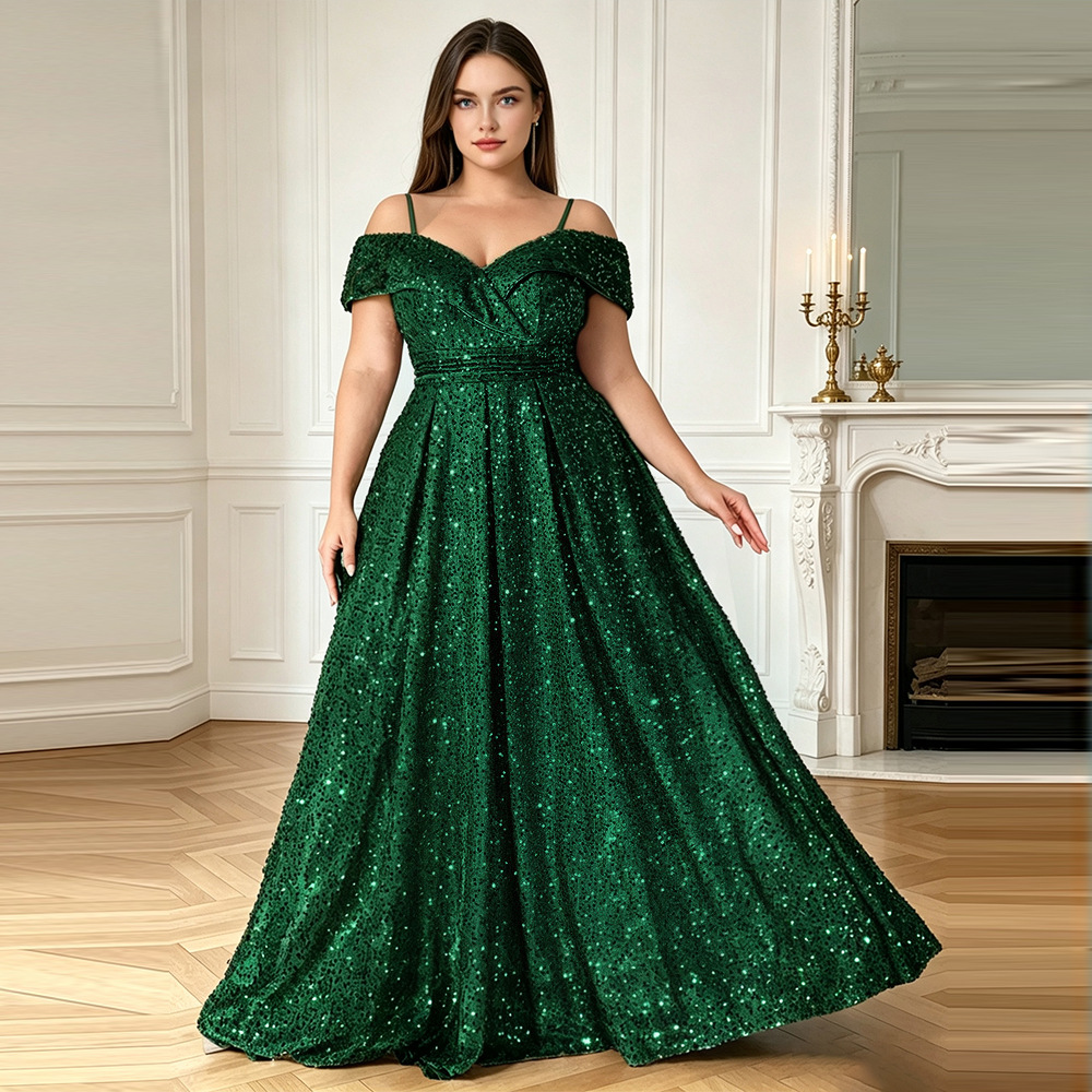 Sequin Off-Shoulder Evening Gown, picture 8 of 9