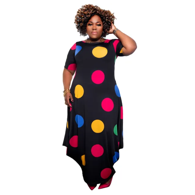 Short sleeve Printed Loose fitting Fashionable Women's Dress Black - Shop at LoveMi