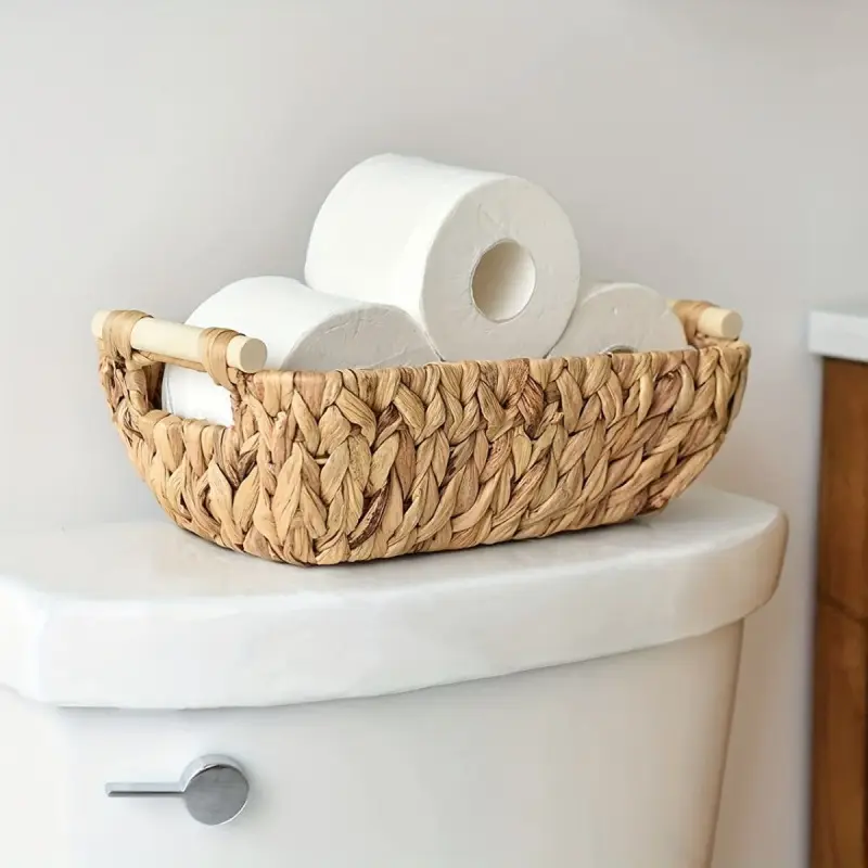Water Hyacinth Rattan Woven Desktop Storage Box