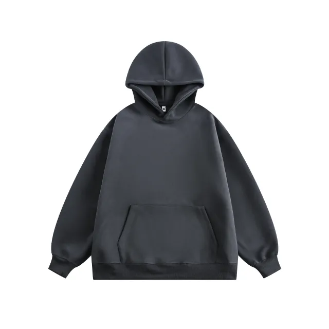New Couple Simple Pullover Women's Clothing Solid Color All match Hoodie Dark Gray - Shop at LoveMi