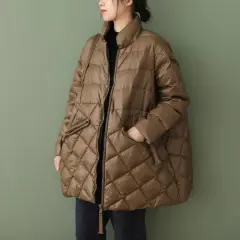 Loose Plus Size Casual Mid-length Cotton And Thickening Cotton-padded Coat - Caramel Colour - View 1