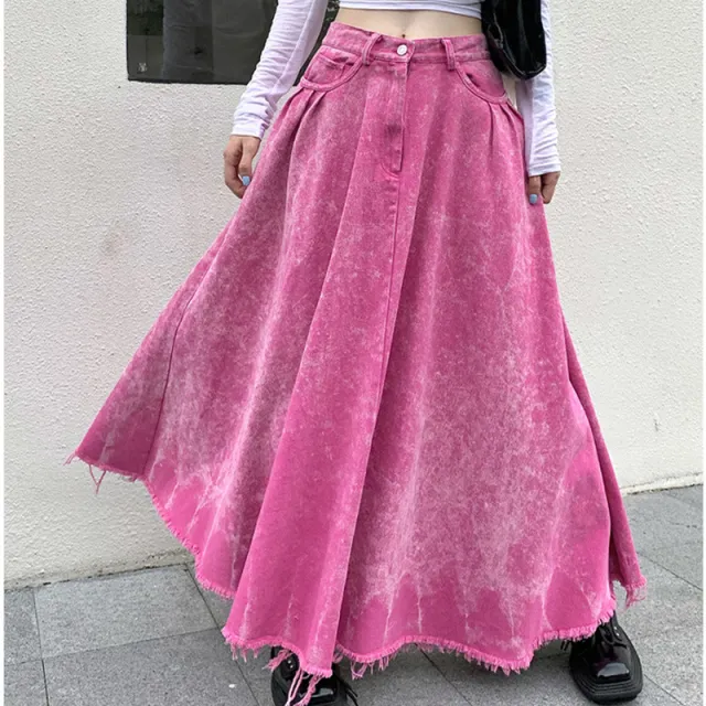 Design Low Waist Slimming A Line Grinding Plate Dress Peach Pink - Shop at LoveMi