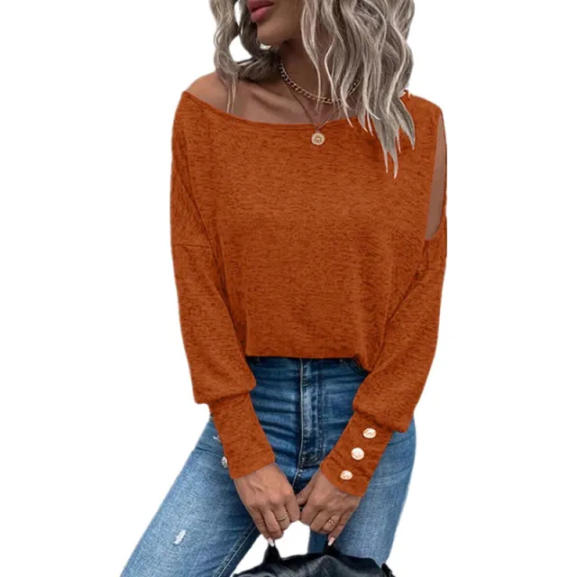 Women's Solid Color Fashion T shirt Orange - Shop at LoveMi