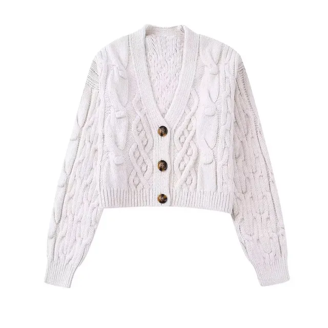 Women's White Knitted Cardigan Coat White - Shop at LoveMi