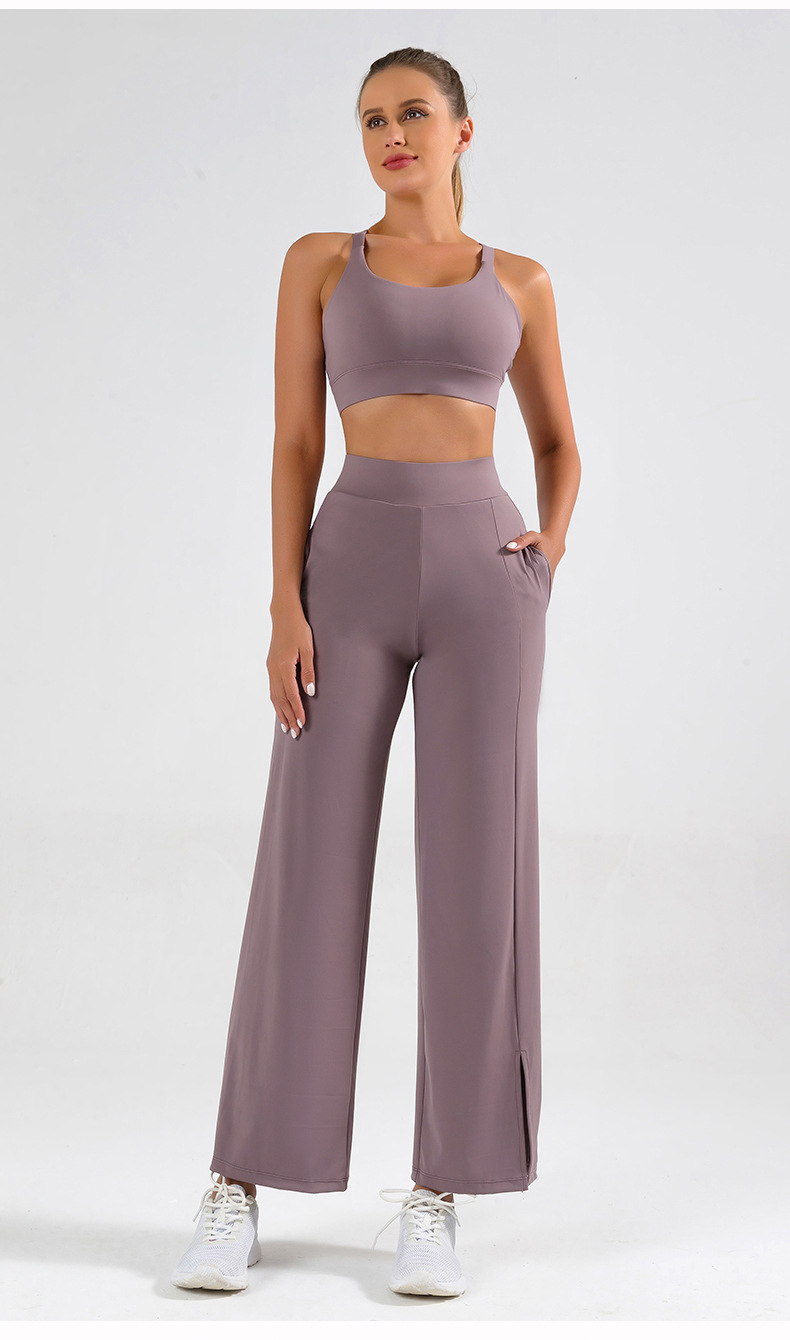 Title 3, Damen Yoga Hose mit weitem, ausgestelltem Bein ...