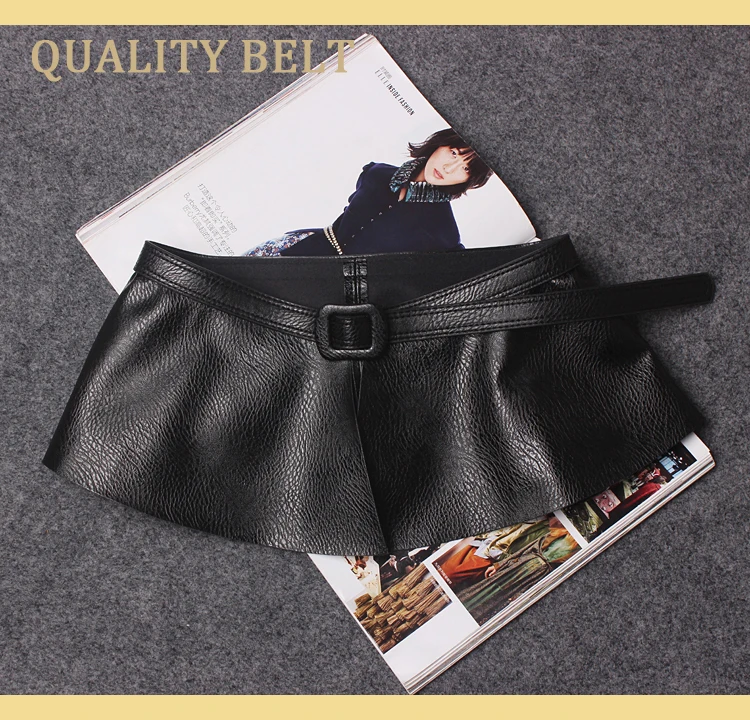 Title 7, Ruffled Black Extra-Wide Waist Belt Skirt