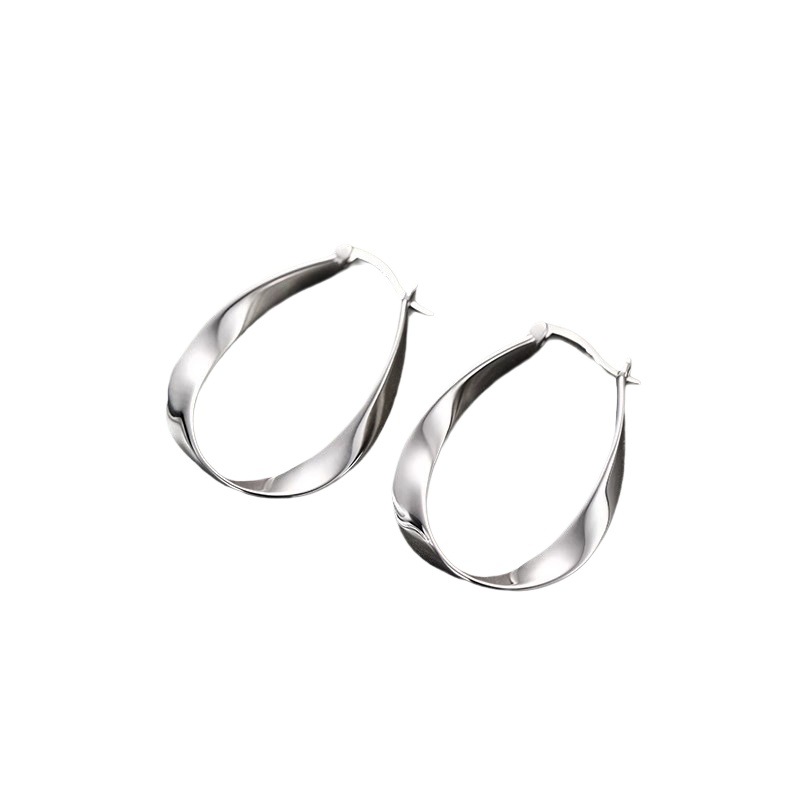 Niche 925 Silver Needle Mobius Earrings