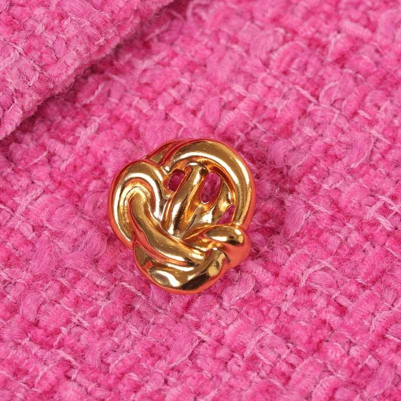 Classic Style Irregular Lace Metal Buckle Tweed Two-piece Set