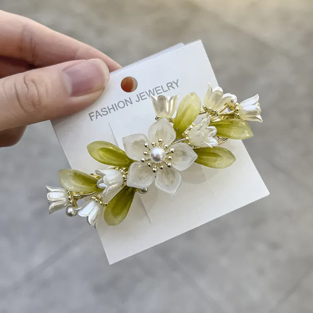 Antique Fashion Elegant Pearl Barrettes Summer High Sense Linglan Flowers Flower Barrettes - Shop at LoveMi