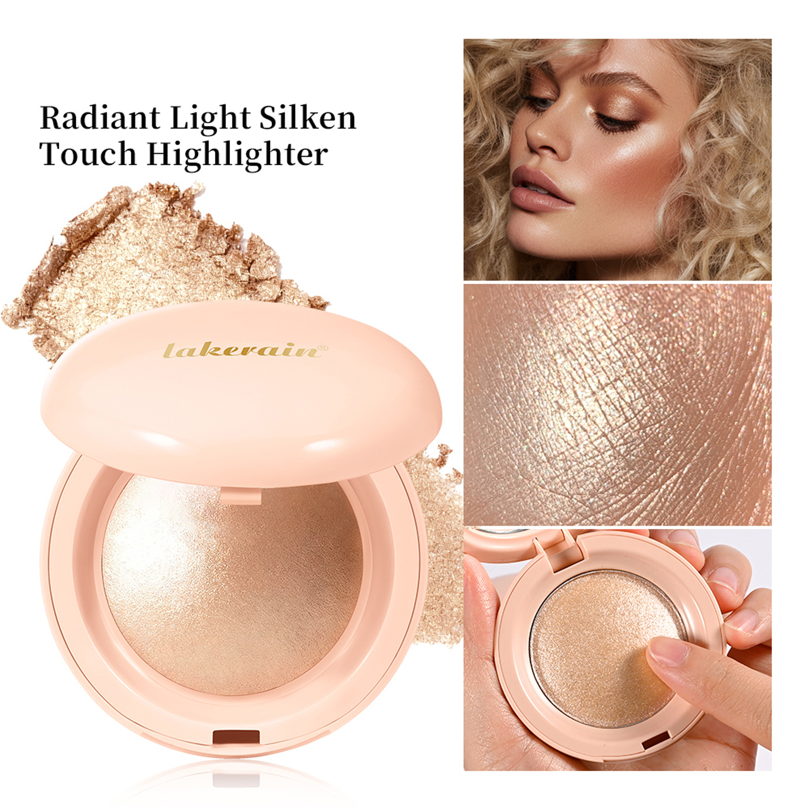 Lakerain Highlighter Powder, Three-dimensional Contour Matte Highlighter Powder 3