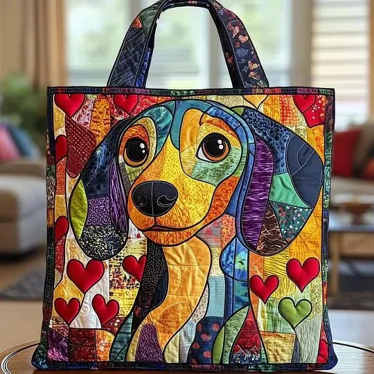 300g Canvas Dog Printed Tote And Shoulder Bag 26 Style 34×40Cm - Shop at LoveMi