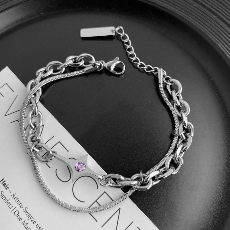 Cross Star Interspersed Double-layer Fashion Bracelet