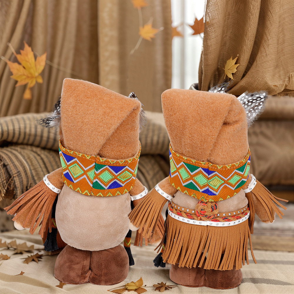 Title 5, Thanksgiving Decoration Indian Faceless Doll Or...