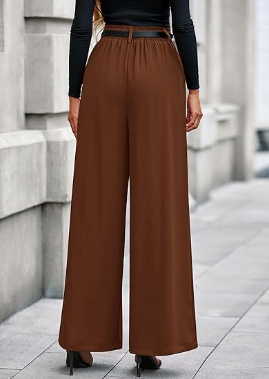 Women's pleated pants – caramel color luxe sophisticated outfit
