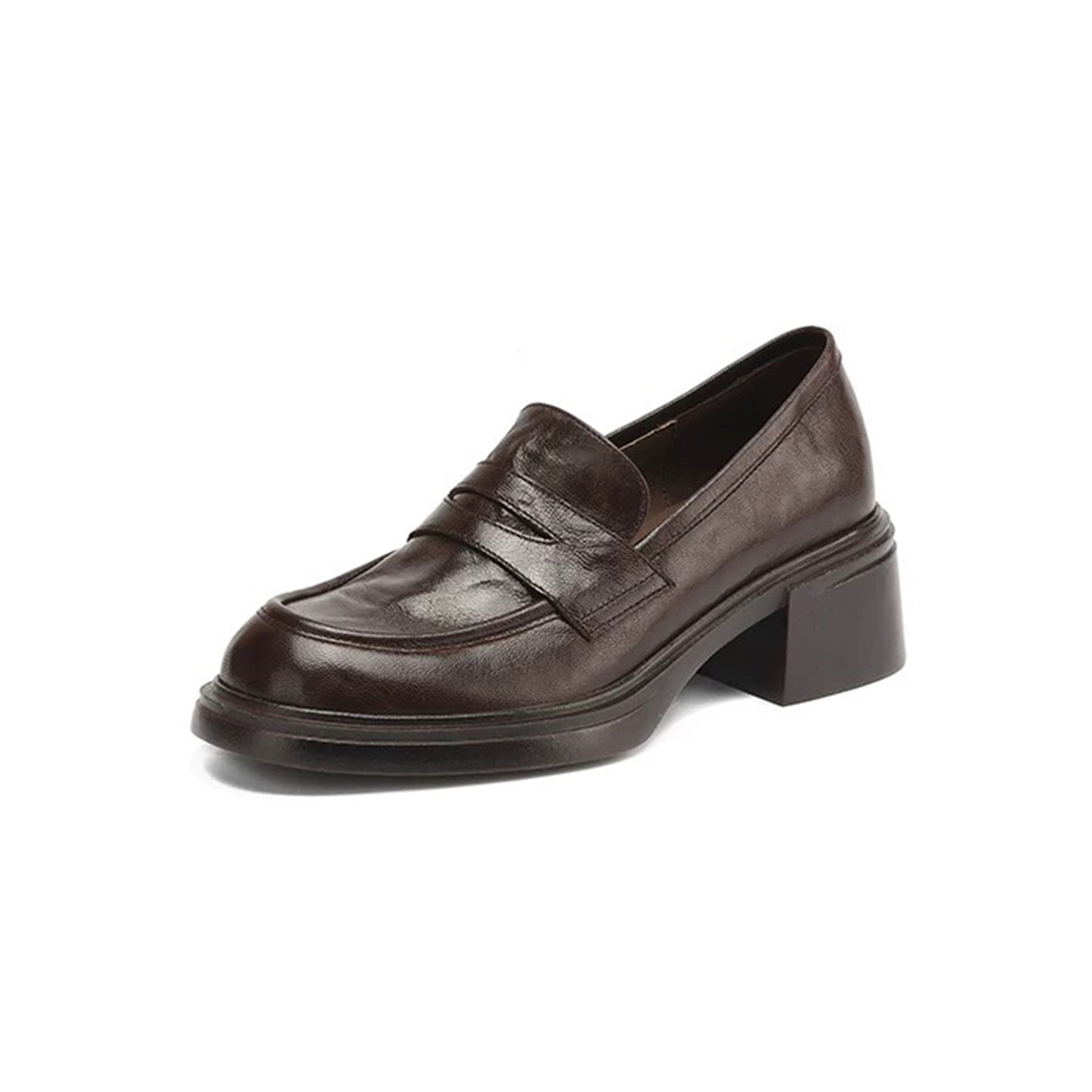 Leather Block-Heel Pumps, picture 7 of 7