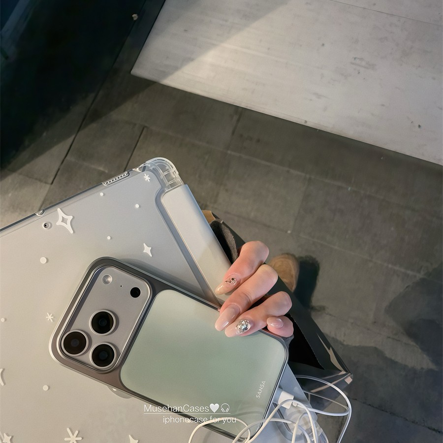 Korean-style Instagram Minimalist Solid-color Gradient Matcha Green Liquid Silicone Case